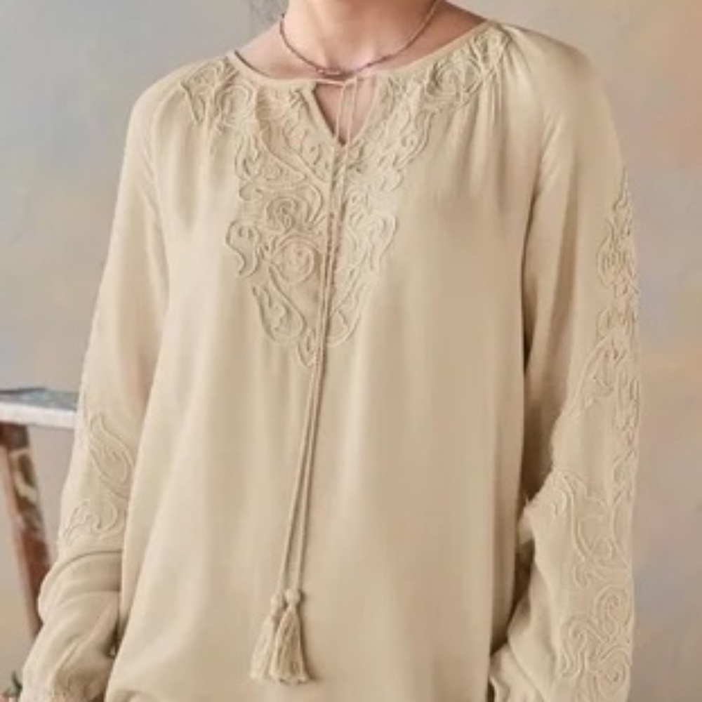 Sundance "Legends"  Tassel Tie Blouse